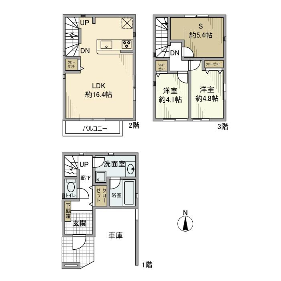 富士塚戸建の間取り図