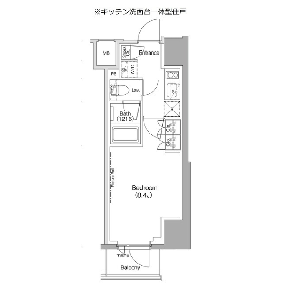 ザ・パークハビオ五反田　401号室［ペット可］の間取り図