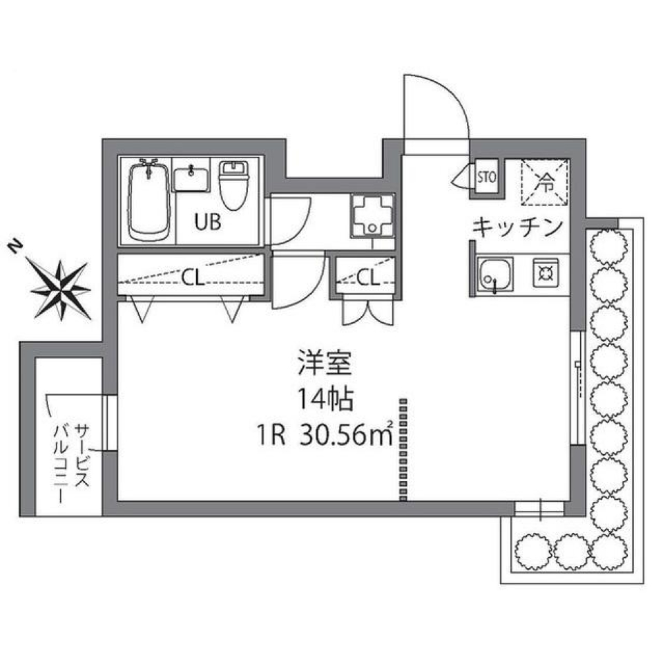 プラティーク門前仲町　101号室の間取り図