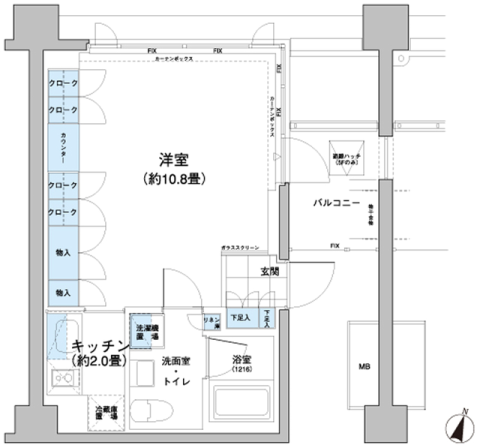 ガーデニエール砧レジデンス　432号室［ペット可］の間取り図