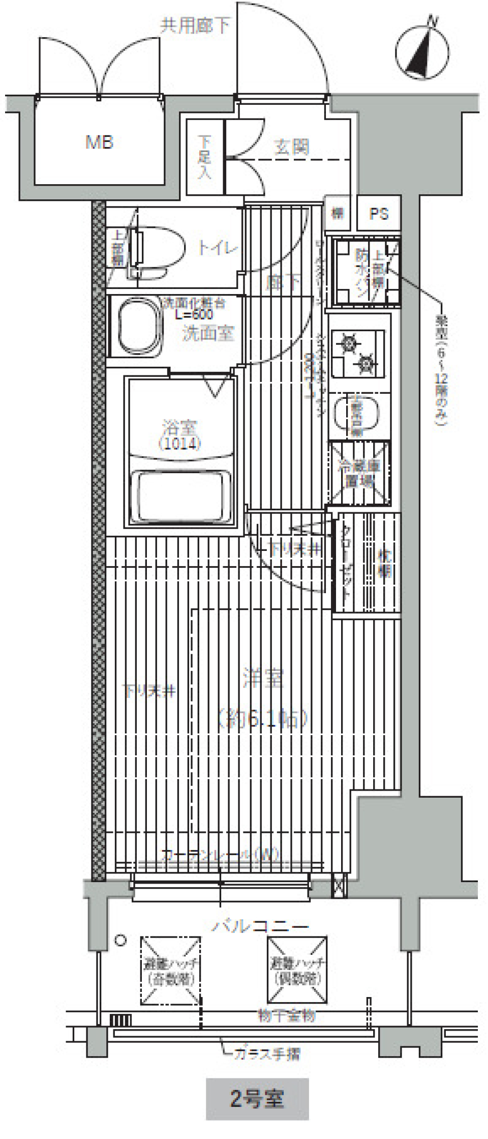 エムブイインプ新大阪　702号室［ペット可］の間取り図