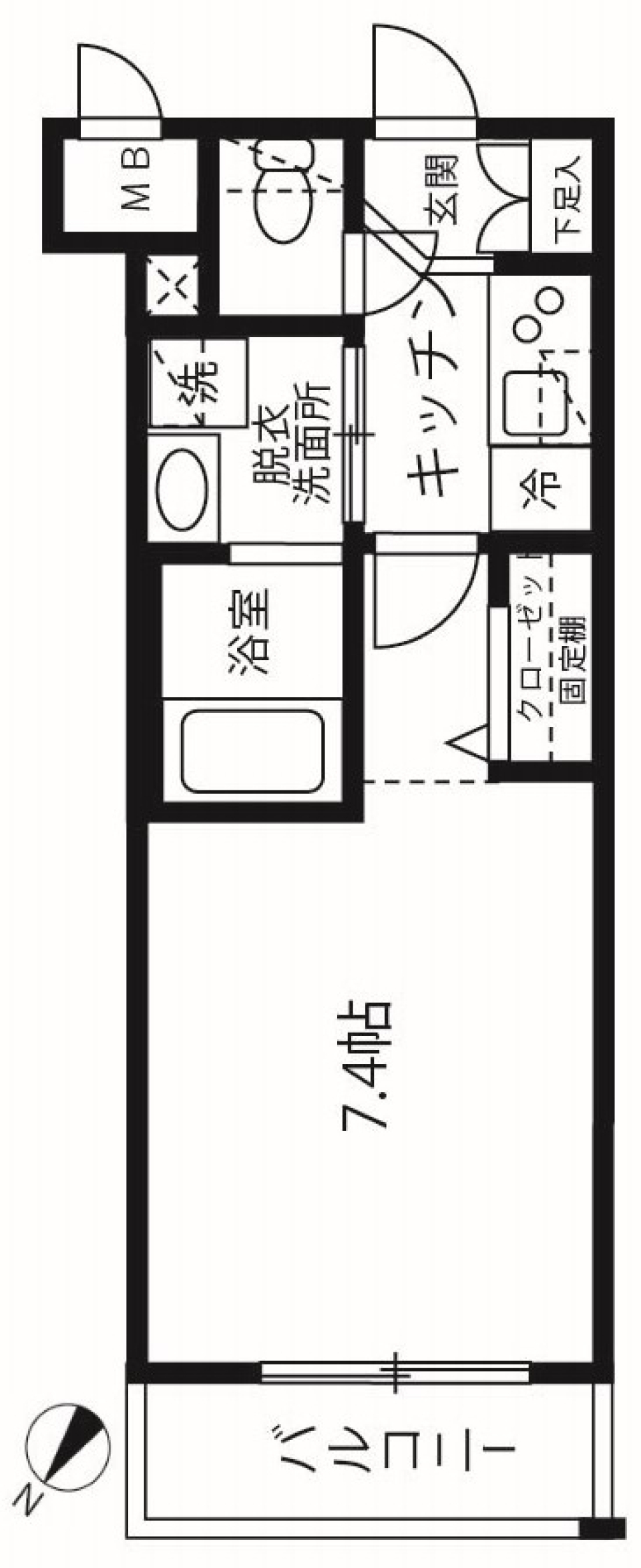 ハーモニーレジデンス品川高輪　B101号室［ペット可］の間取り図