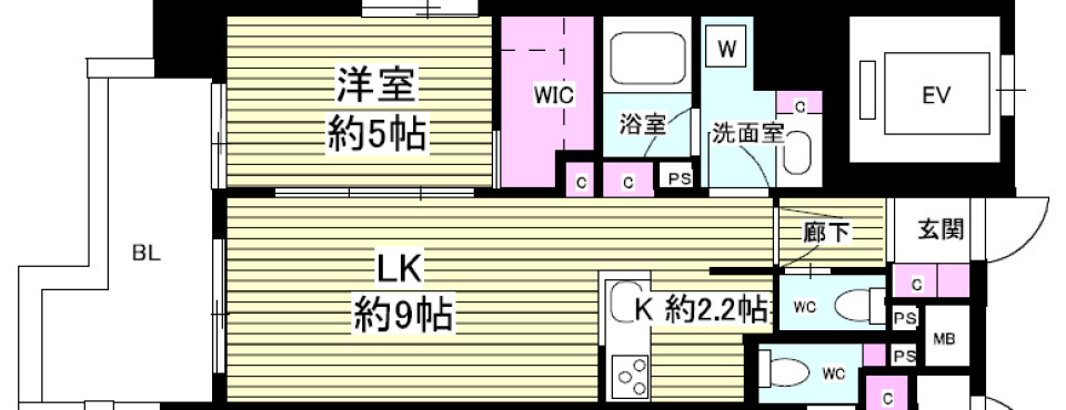 ミリアレジデンス根岸柳通り　1005号室［ペット可］の間取り図