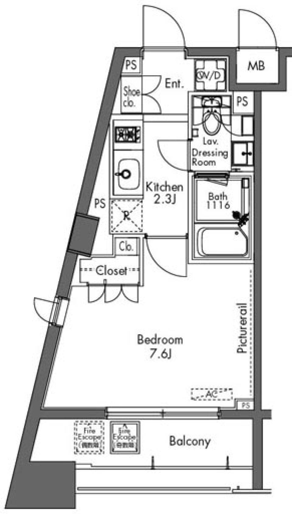 プラウドフラット三軒茶屋　504号室の間取り図