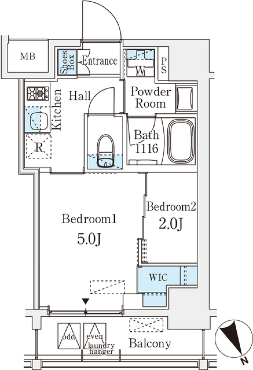 ベルファース八丁堀Ｗｅｓｔ　602号室［新築］の間取り図