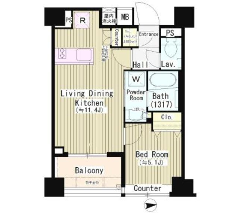 パークホームズ初台　504号室の間取り図