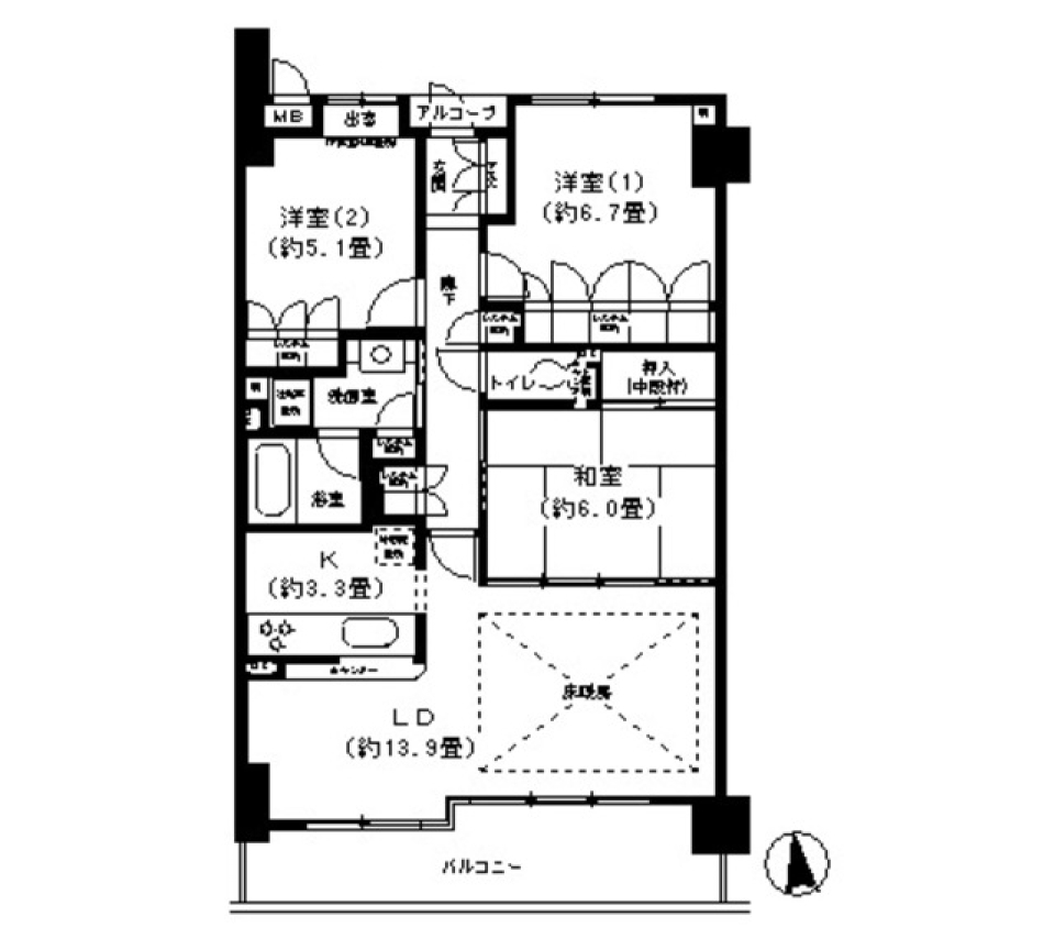 サンヴェール千里山ＡＮＮＥＸ　106号室の間取り図