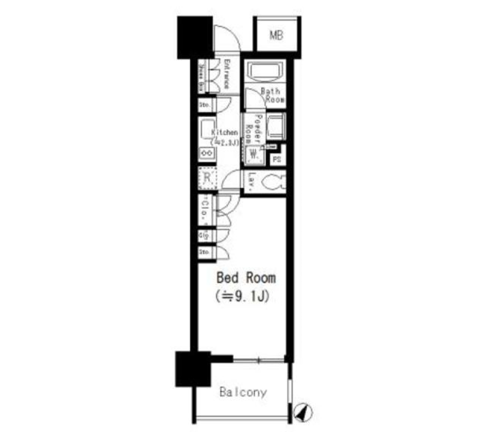 パークアクシス本町　1203号室の間取り図