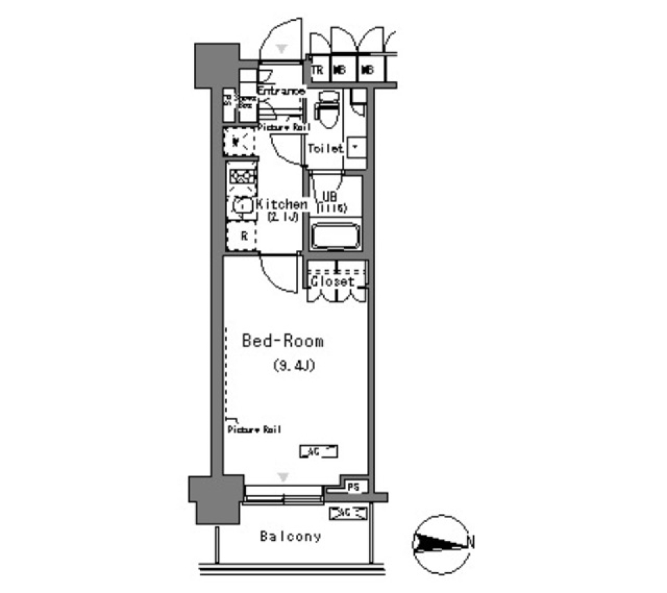 パークアクシス辰巳ステージ　419号室［ペット可］の間取り図