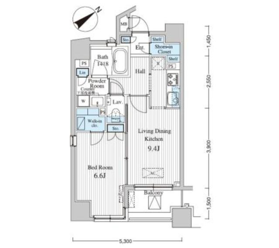 ＭＦＰＲコート赤坂見附　201号室の間取り図