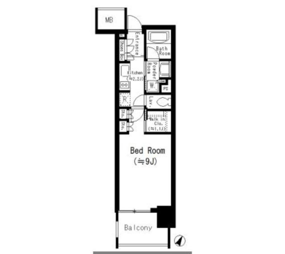 パークアクシス本町　404号室の間取り図