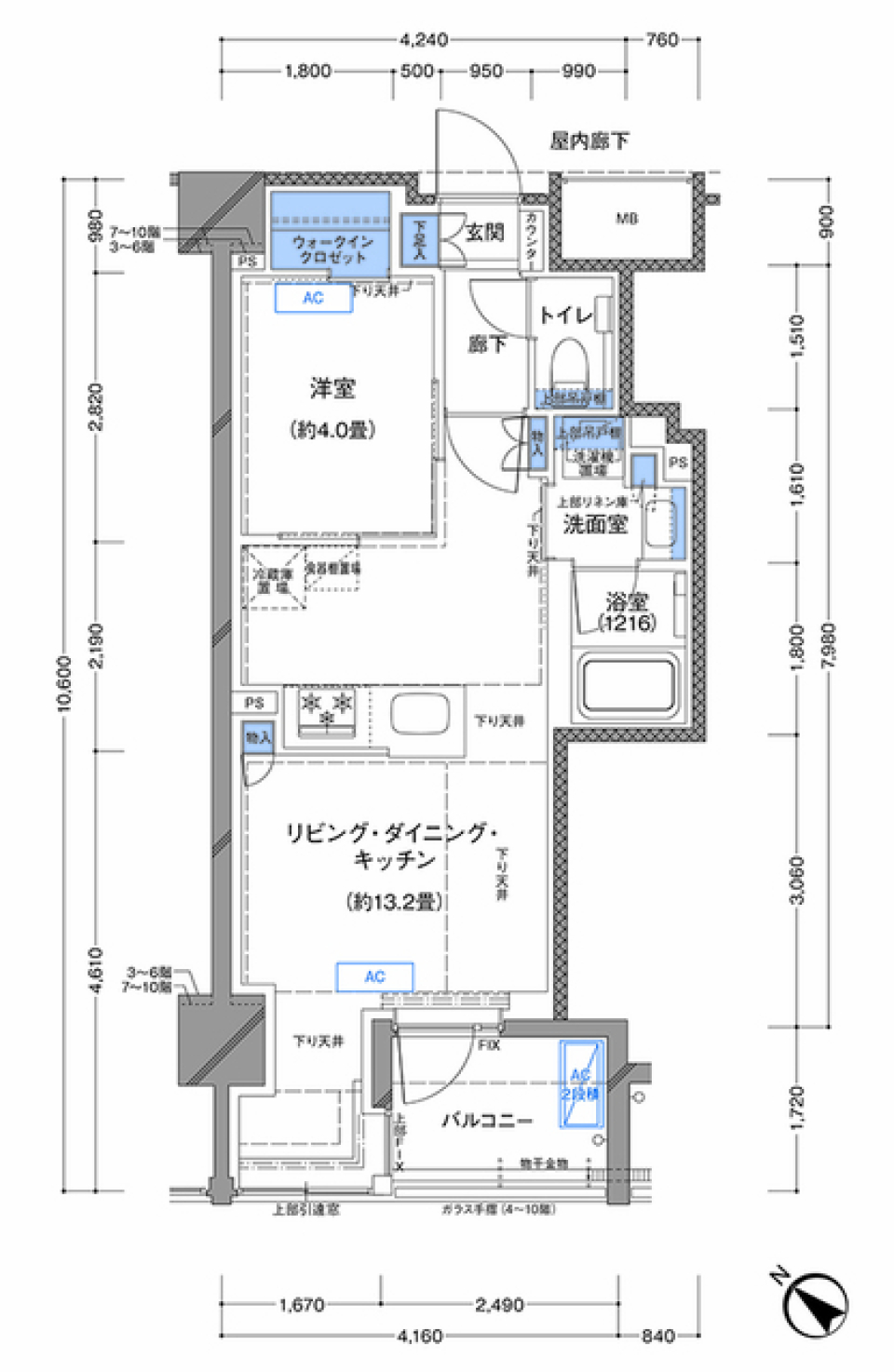 ラティエラ横濱大通り公園　603号室の間取り図