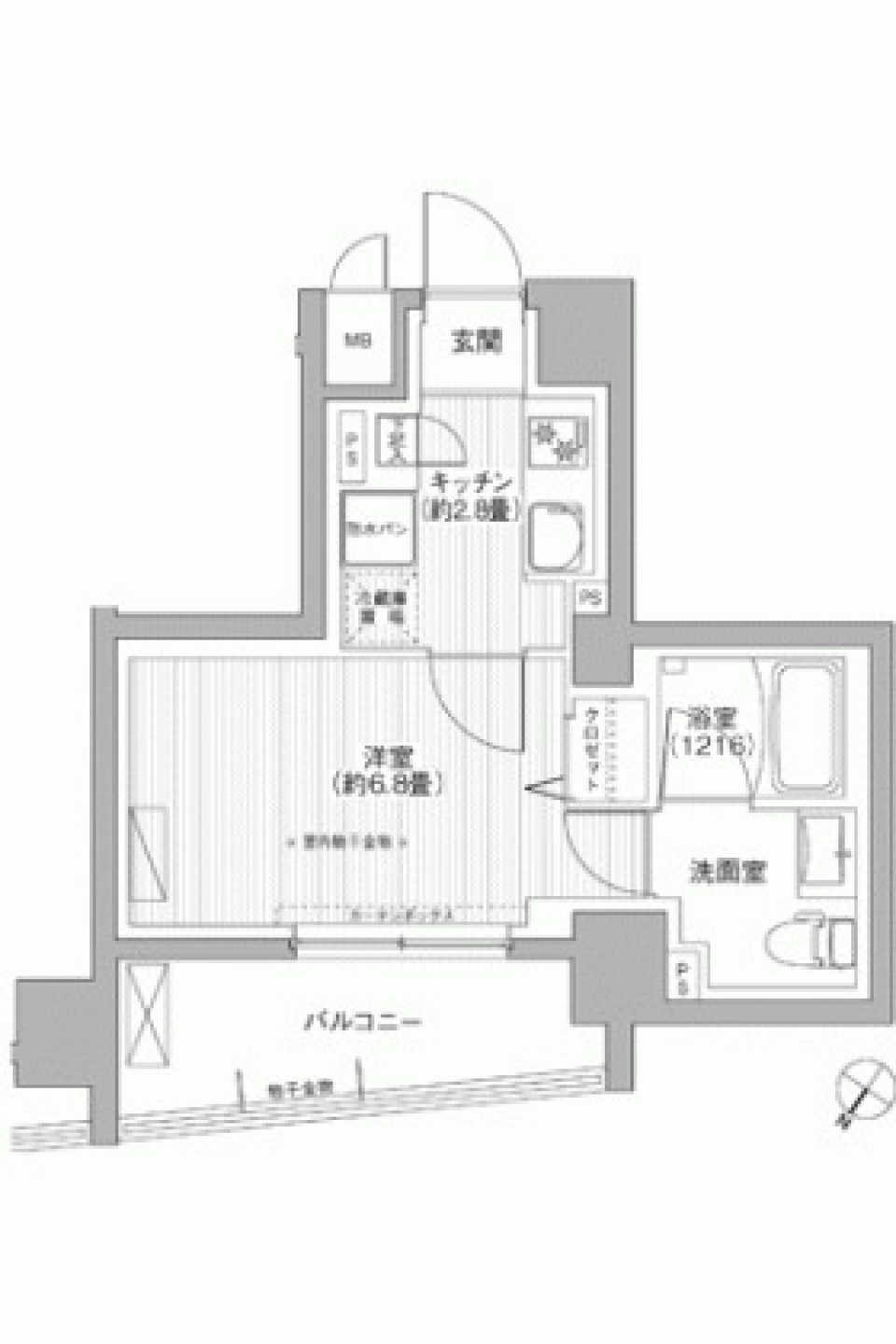 LE VERRE日本橋小伝馬町（ルヴェール日本橋小伝馬町）501号室の間取り図