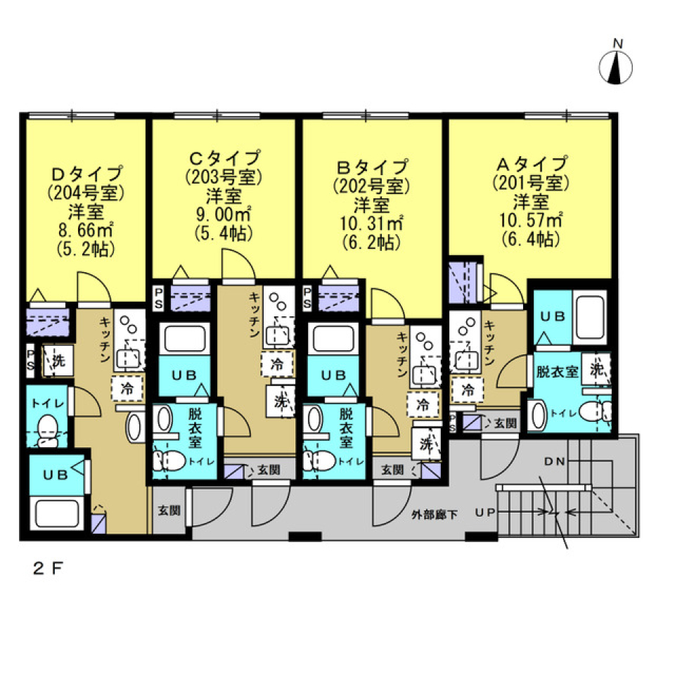 ヴォレソレイユ北千住　303号室の間取り図