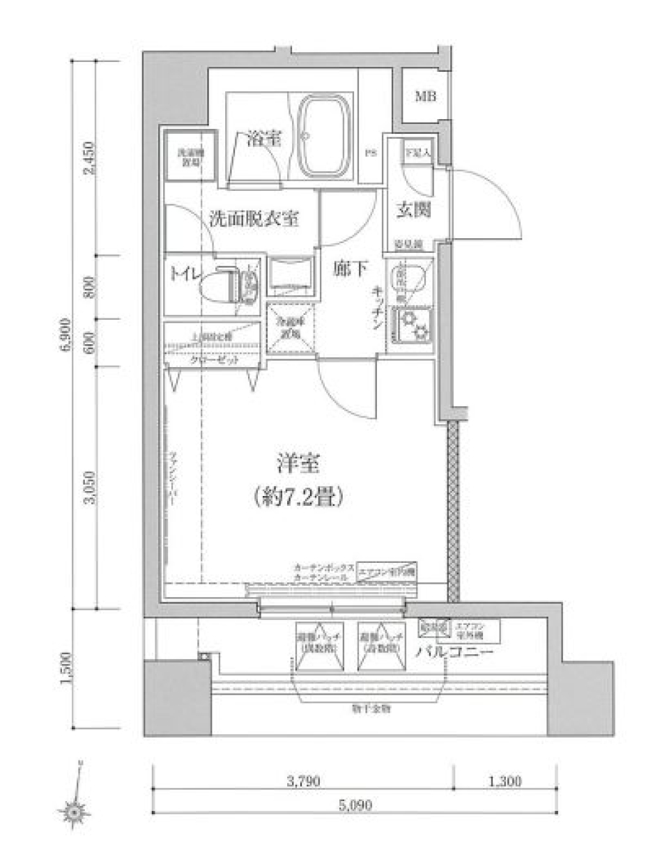 アイル　グランデ東京竹ノ塚 201号室［ペット可］の間取り図