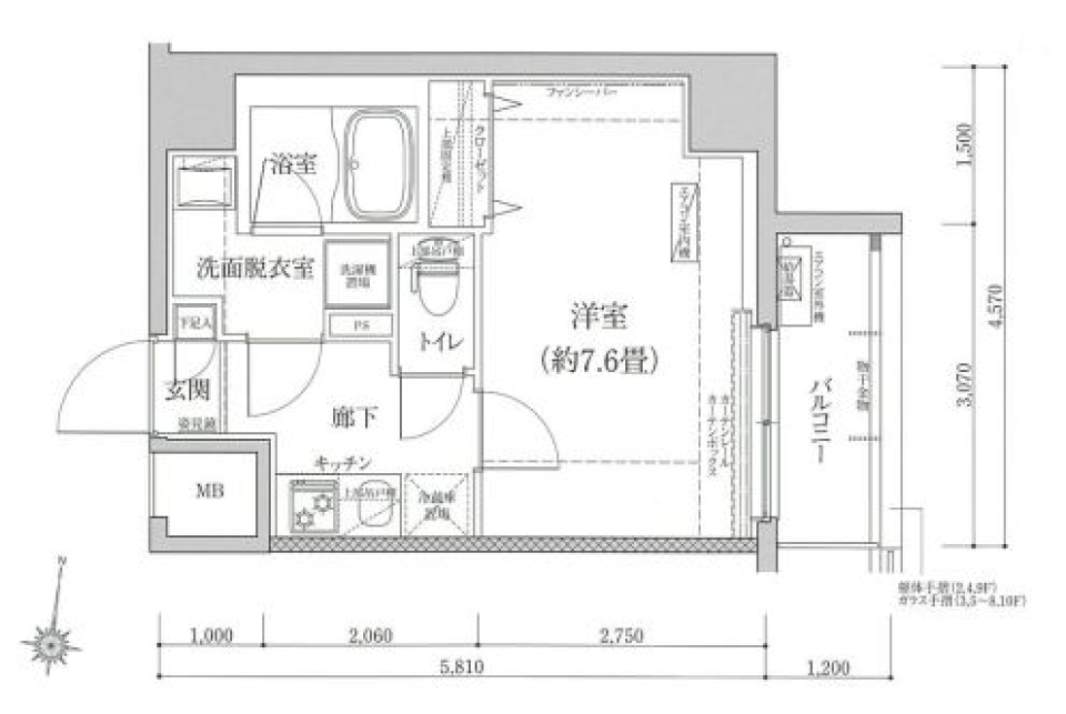 アイル　グランデ東京竹ノ塚　203号室［ペット可］の間取り図