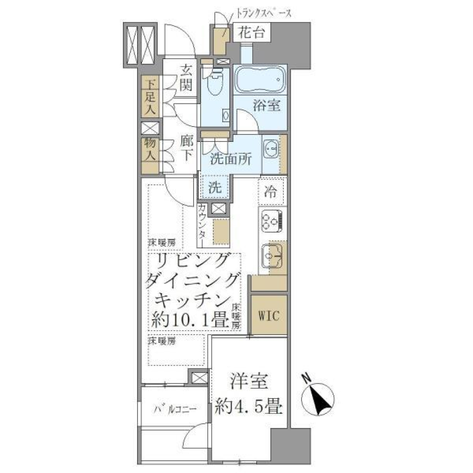 プラウド東京八丁堀　506号室の間取り図