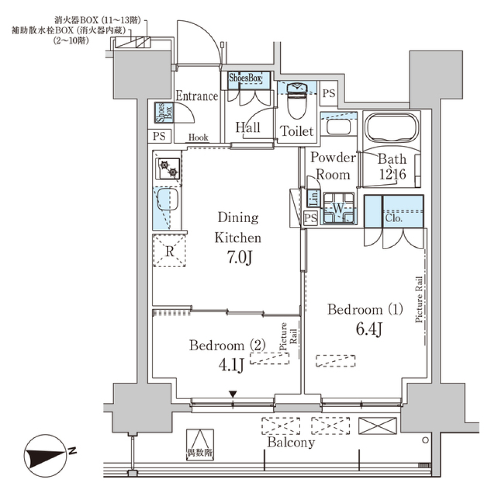 パークアクシス蔵前・春日通り　303号室［ペット可］の間取り図