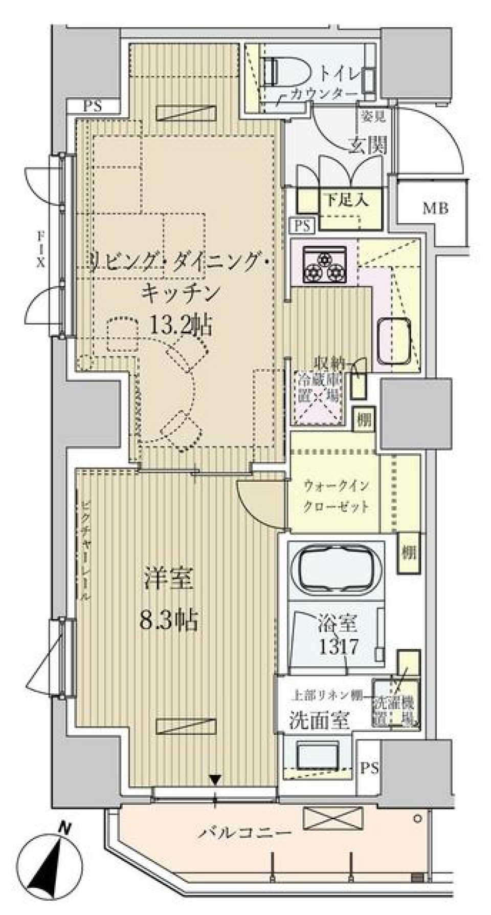 パークアクシス赤坂見附　805号室の間取り図