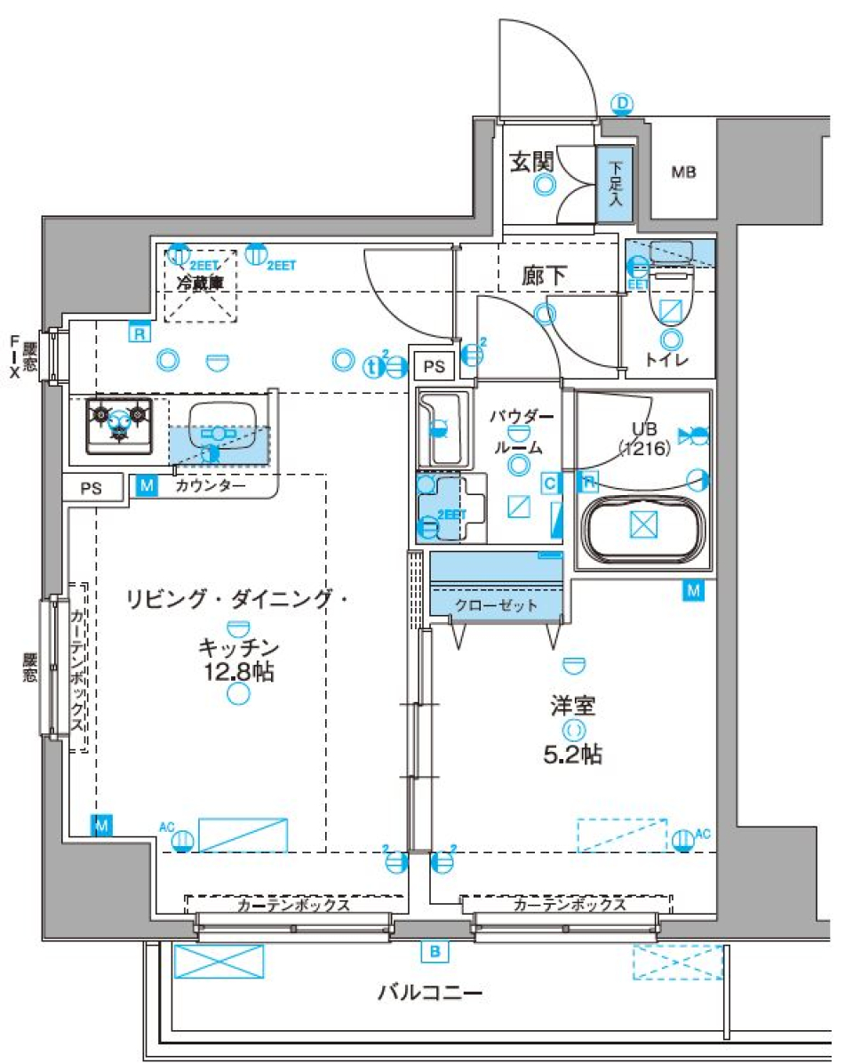 ジェノヴィア浅草Ⅲグリーンヴェール　509号室［ペット可］の間取り図