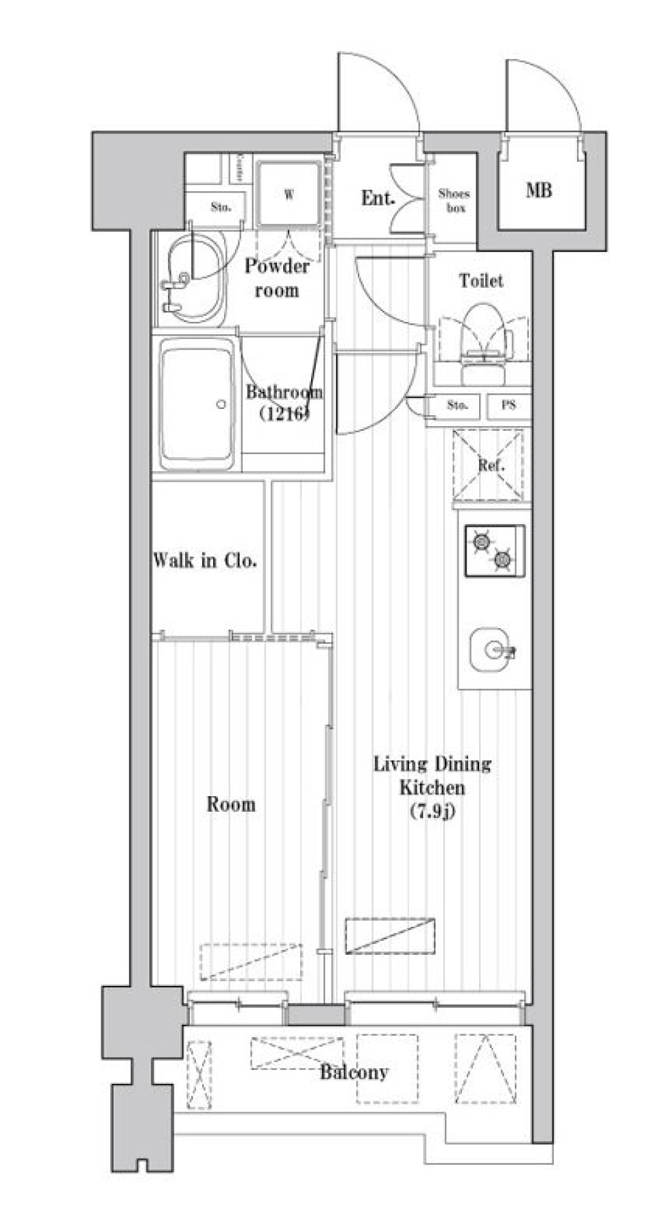 レジデンス桜新町ガーデン　311号室［ペット可］の間取り図