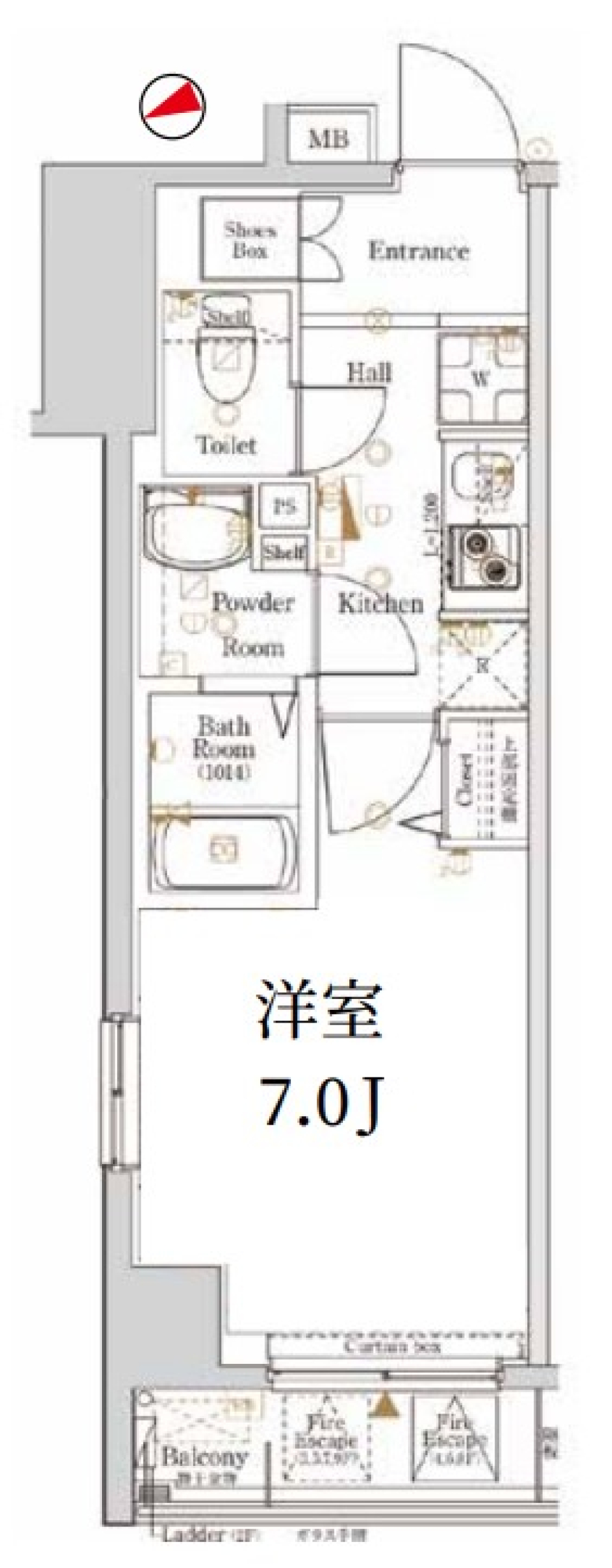 Log銀座東／ログ銀座東　703号室［ペット可］の間取り図