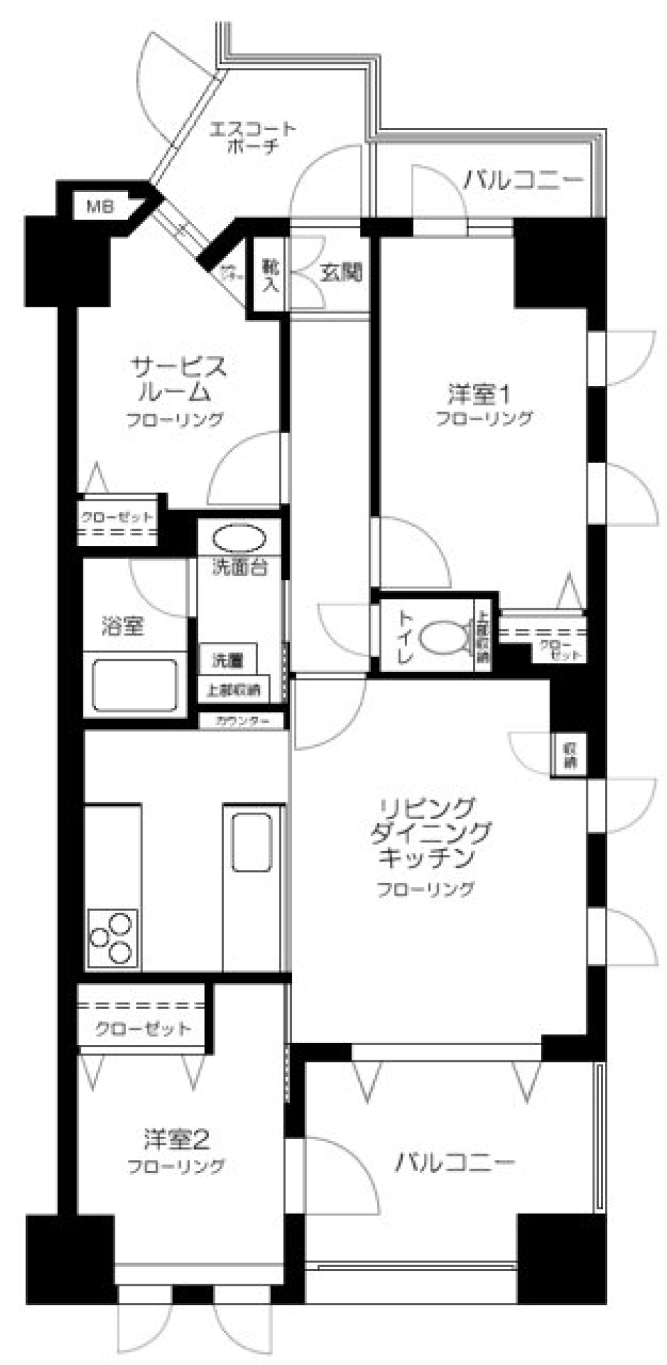 グランシティ勝どき　408号室の間取り図