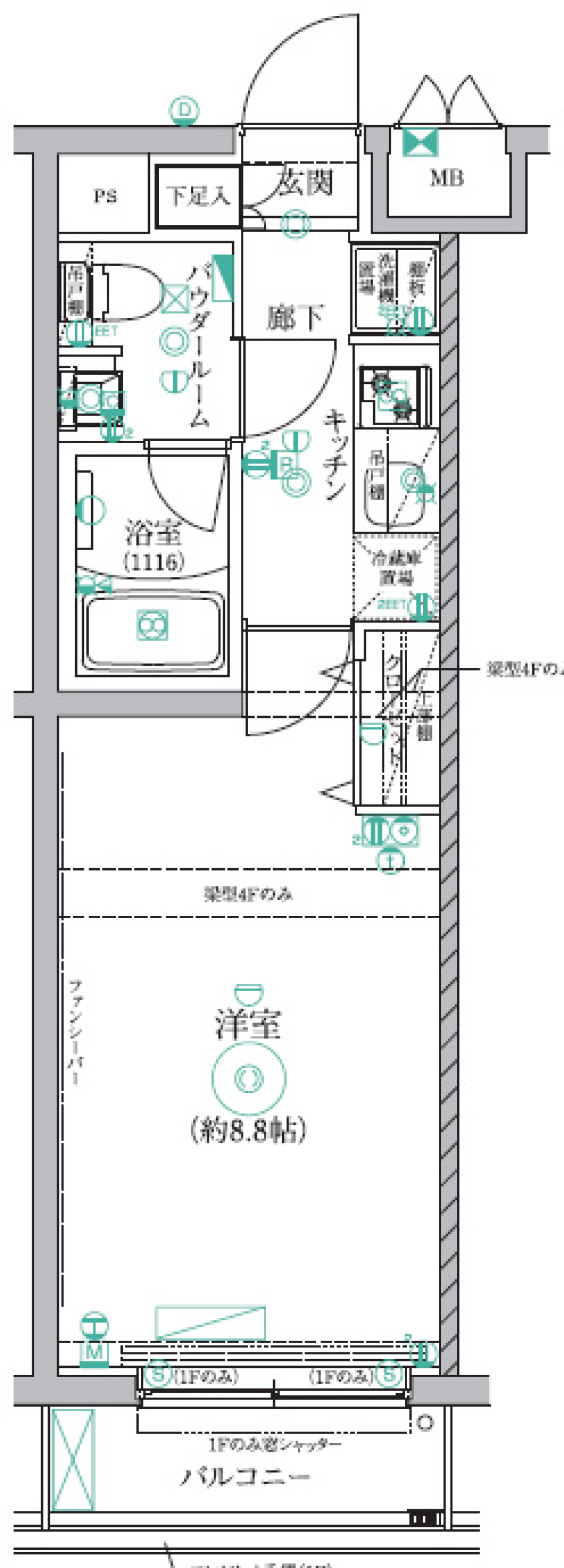 レアライズ新小岩　113号室［ペット可］の間取り図