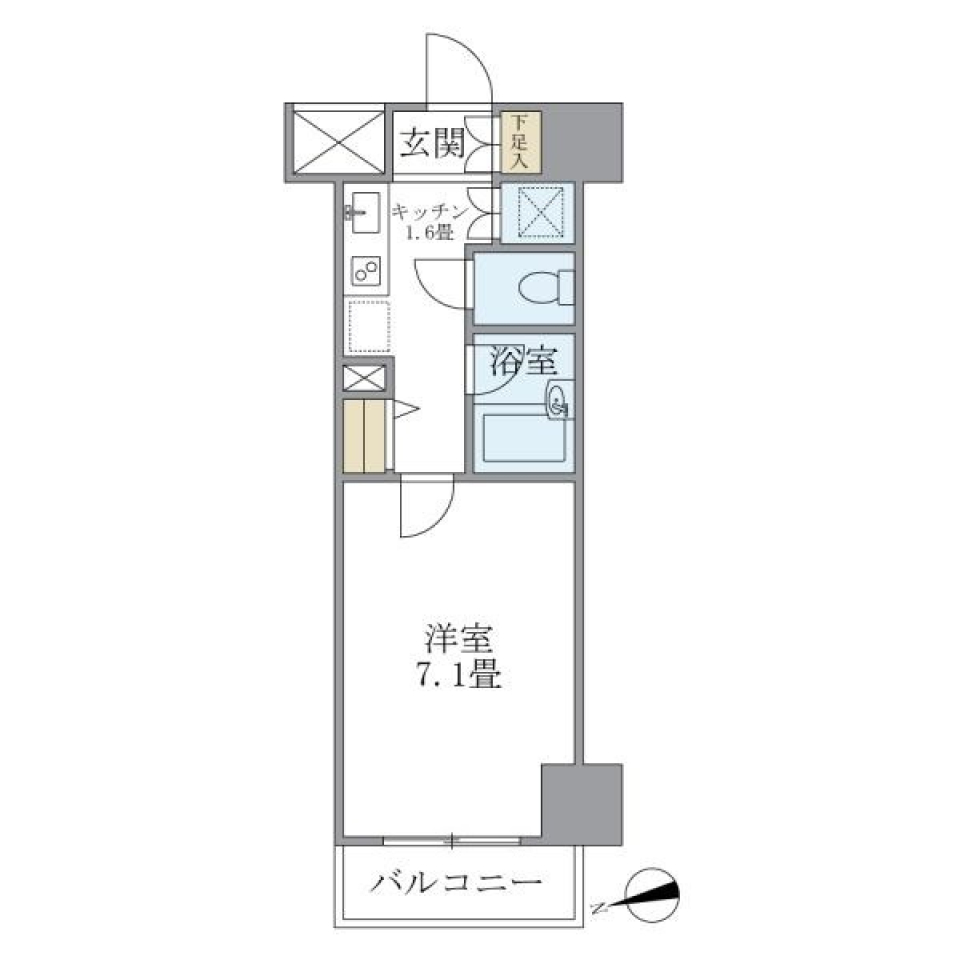 コート新御徒町　402号室の間取り図