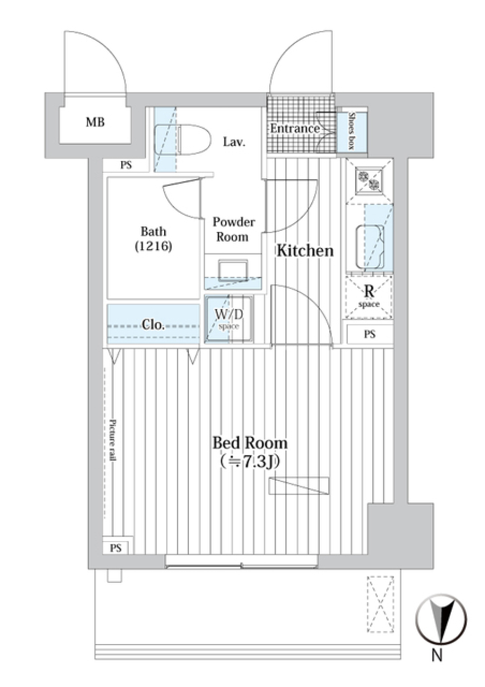 Ｌ・ＢＡＳＥ押上Ｓｏｕｔｈ　706号室の間取り図