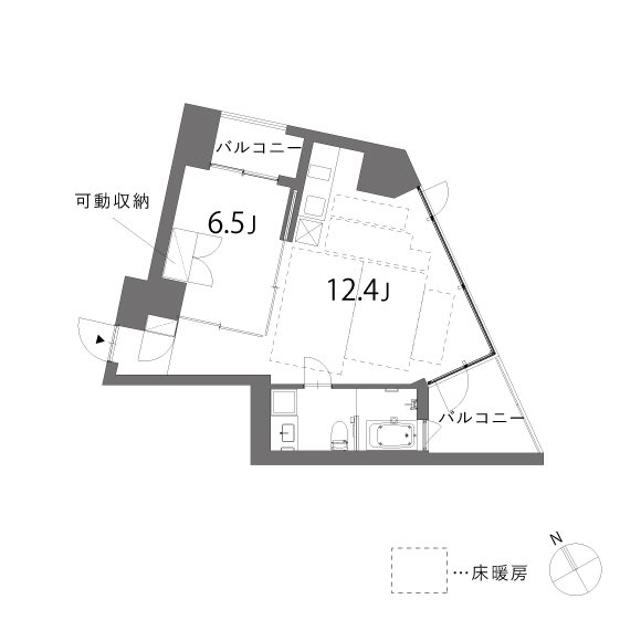 三角っぽい間取りです。