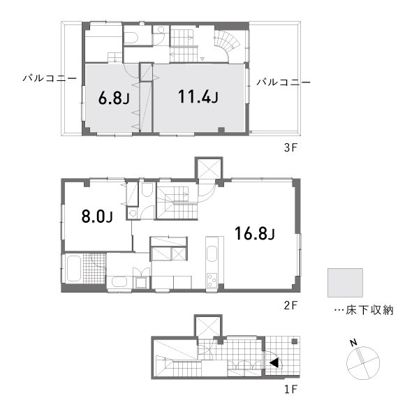 3SLDKの間取りです。