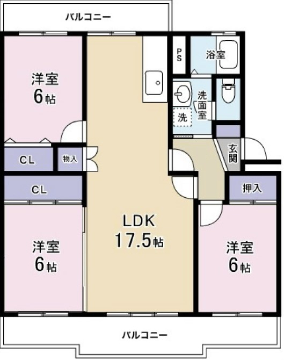 家族で過ごすリバーサイドの間取り図