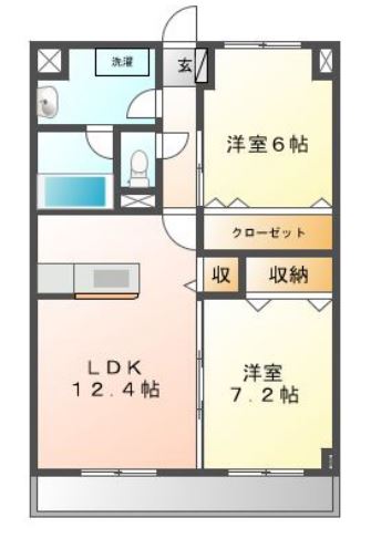 間取りは反転したお部屋です