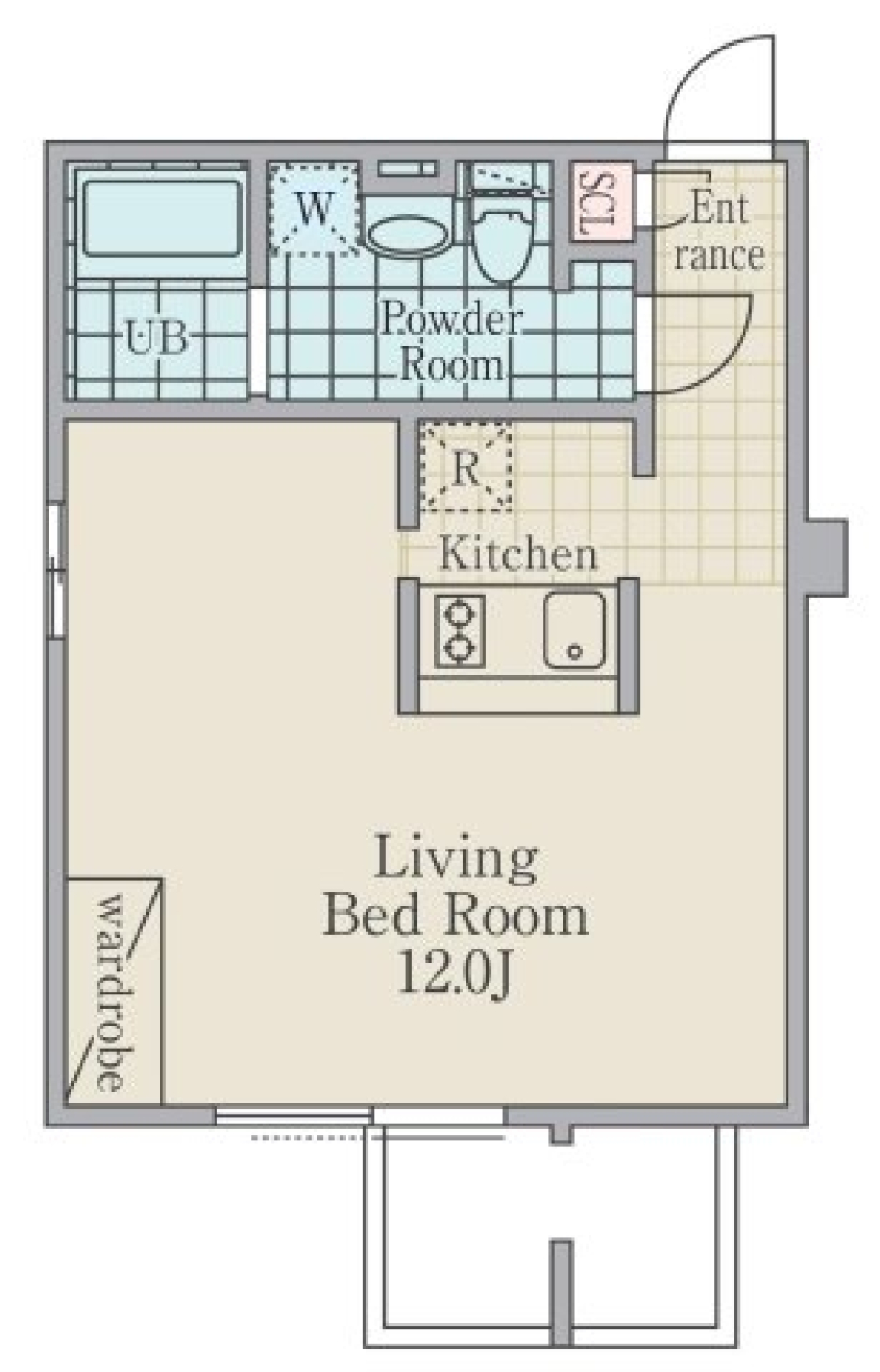 都心のデザイナーズに住んでます。の間取り図