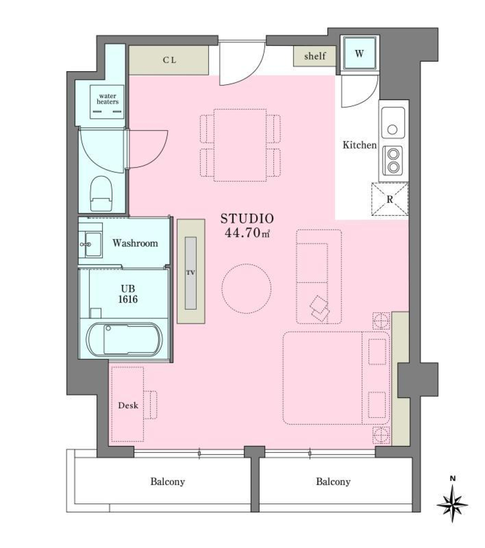 ホテル&レジデンス六本木　住居　1304号室の間取り図