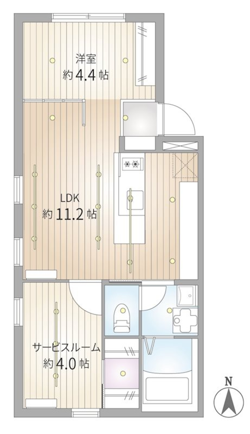 サクラスプリング清澄白河 402号室［ペット可］の間取り図