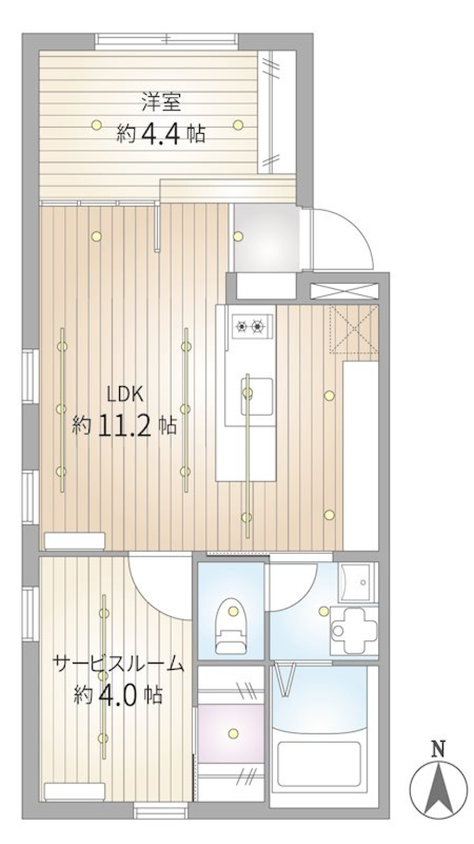 サクラスプリング清澄白河 102号室［ペット可］の間取り図