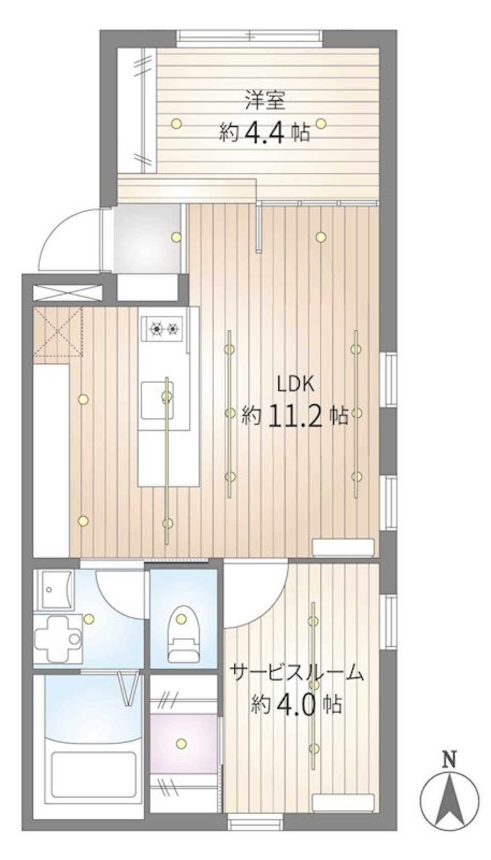 サクラスプリング清澄白河 B01号室［ペット可］の間取り図