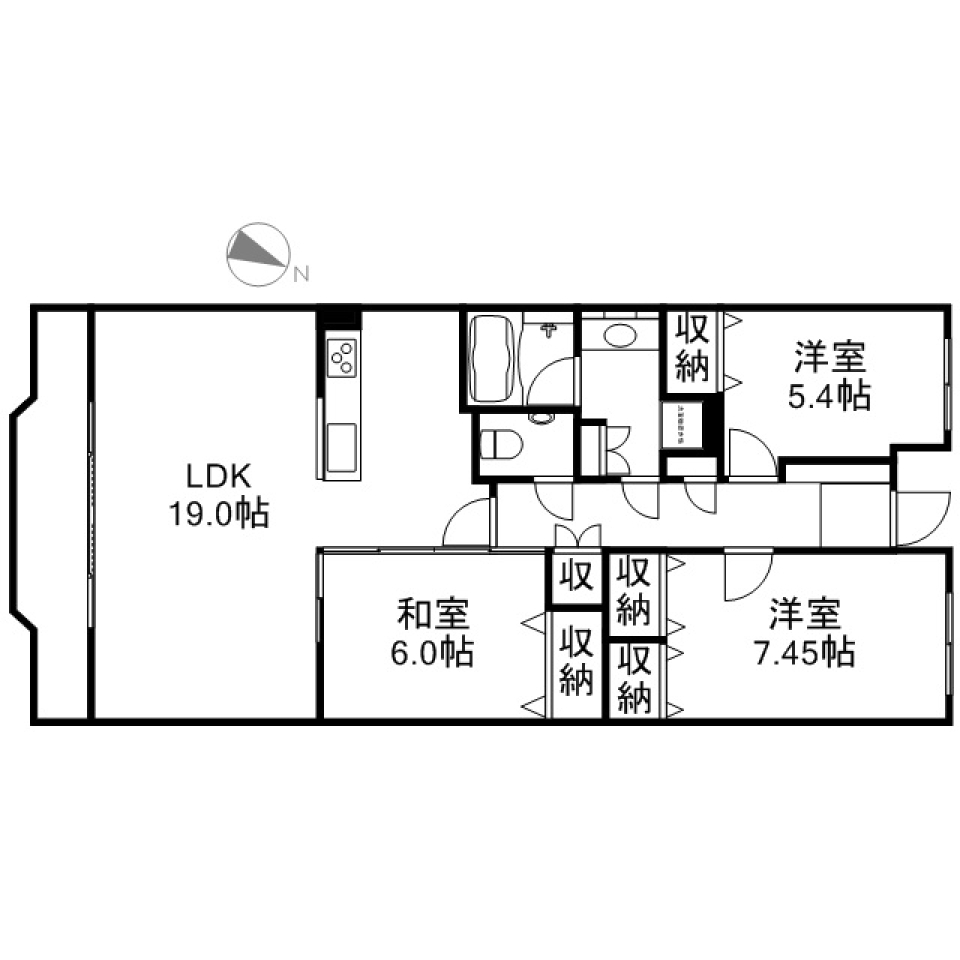 湖畔で静かに家族と暮らすの間取り図