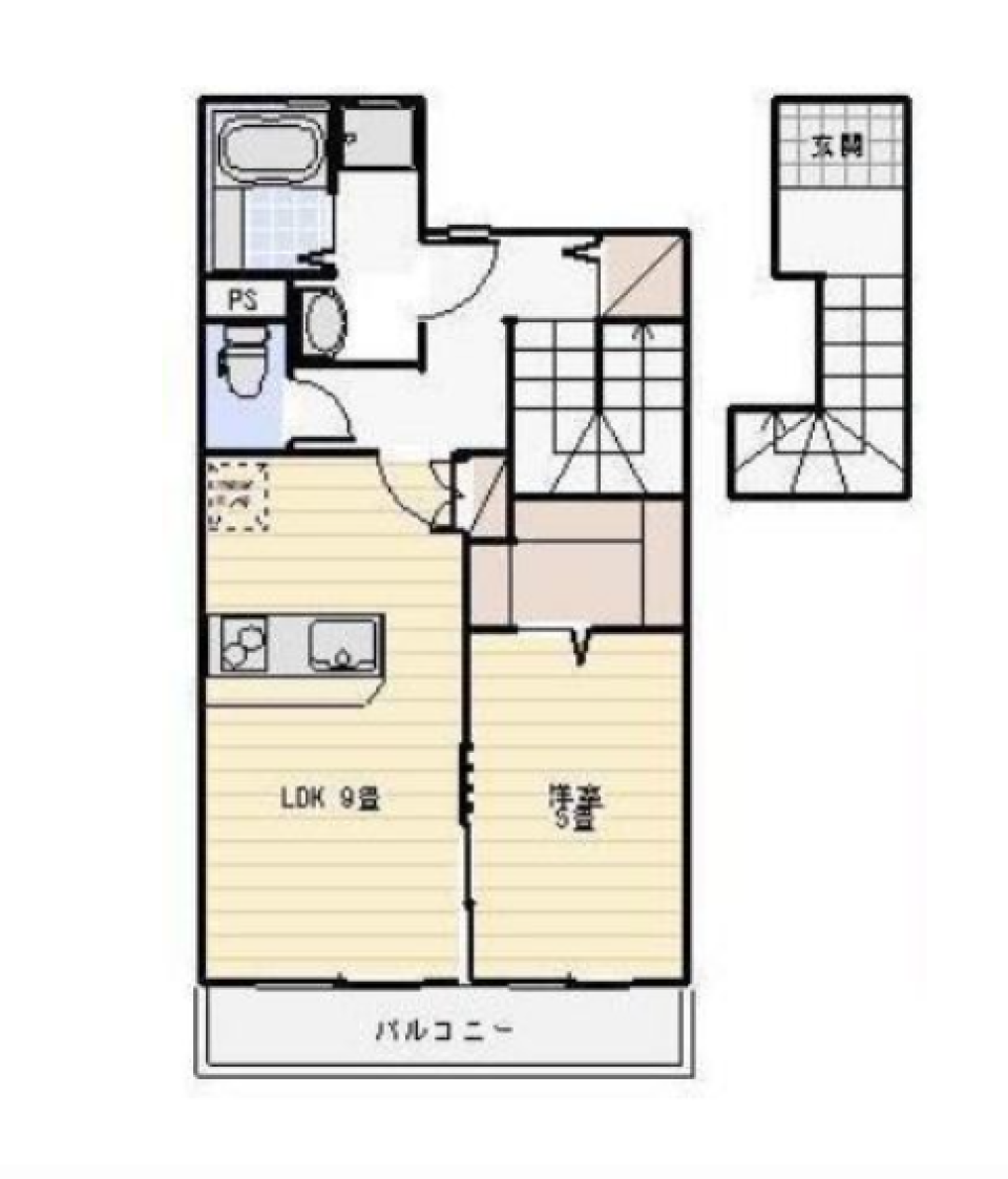 お部屋は南向きです