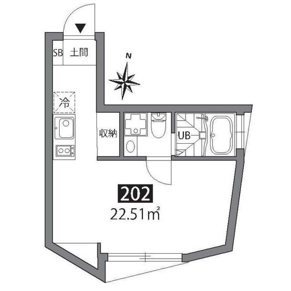 グランアセット赤堤　202号室の間取り図