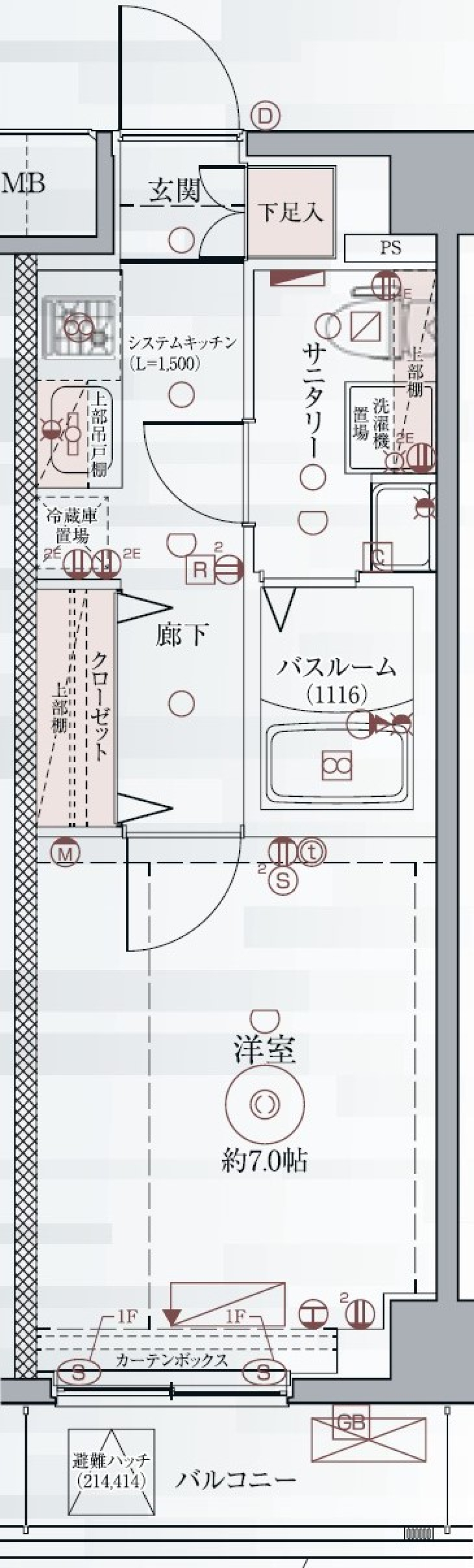 クレヴィスタ豊洲ベイサイドⅡ　701号室［ペット可］の間取り図