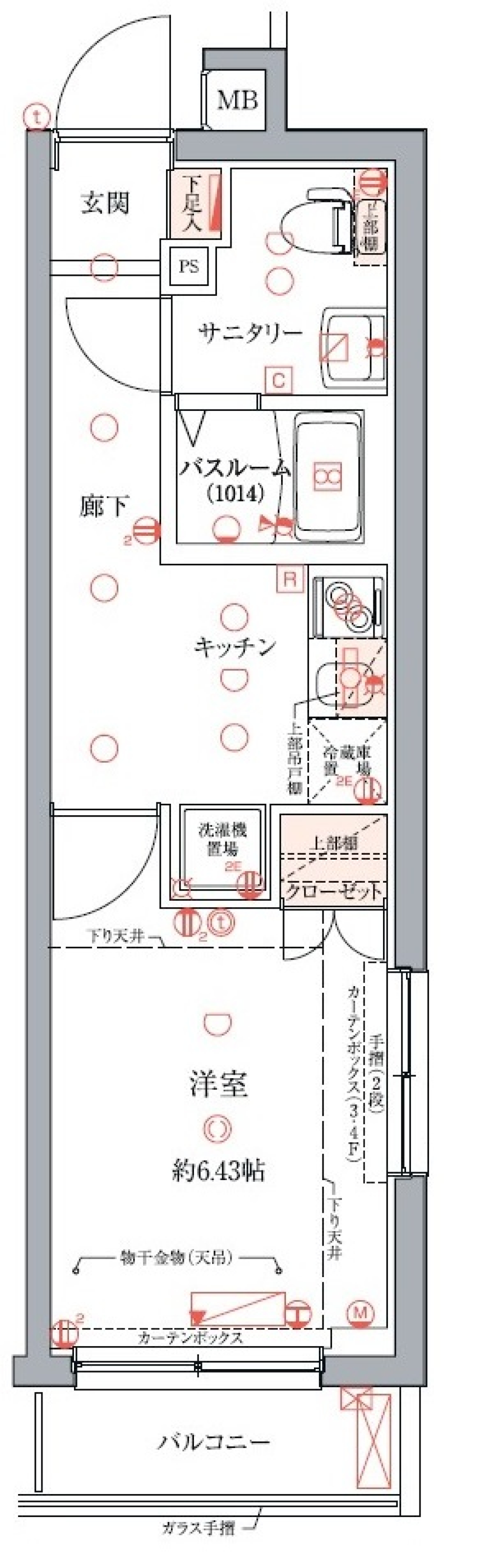 クレヴィスタ門前仲町　406号室［ペット可］の間取り図