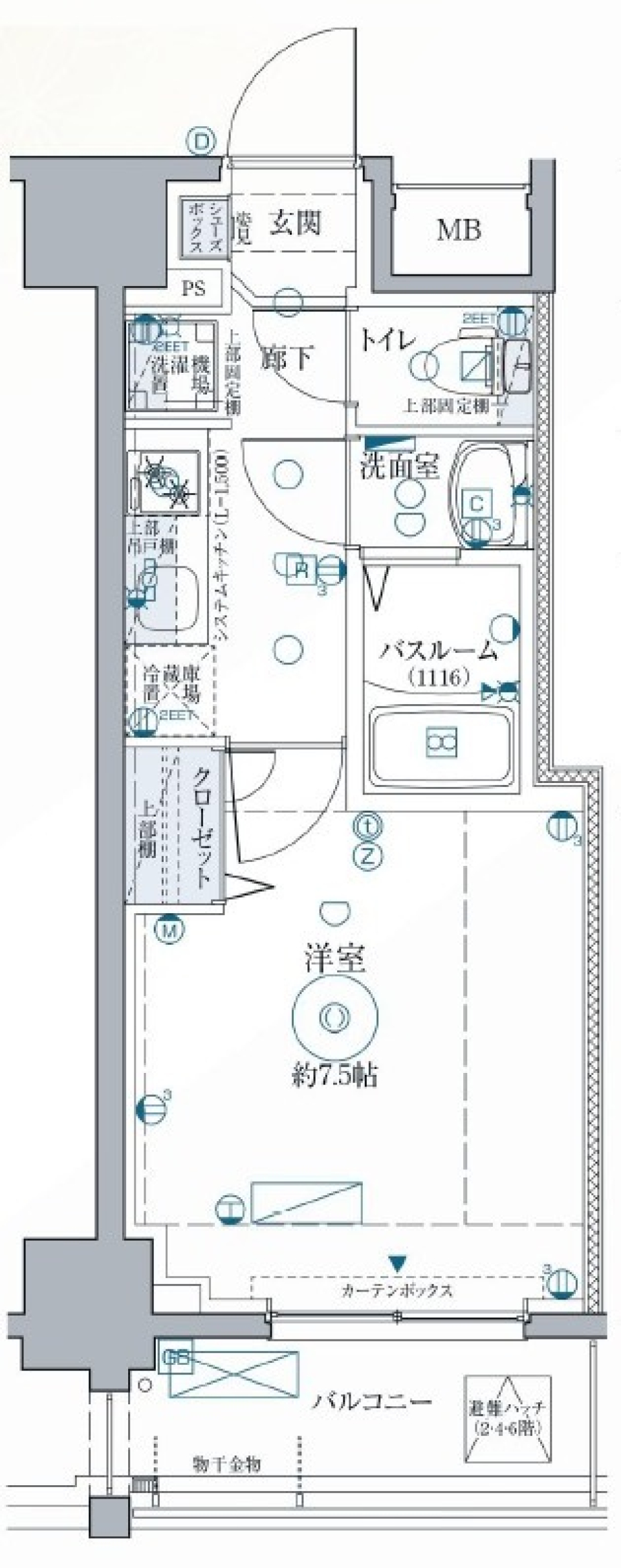 クレヴィスタ浅草Ⅱ　102号室の間取り図