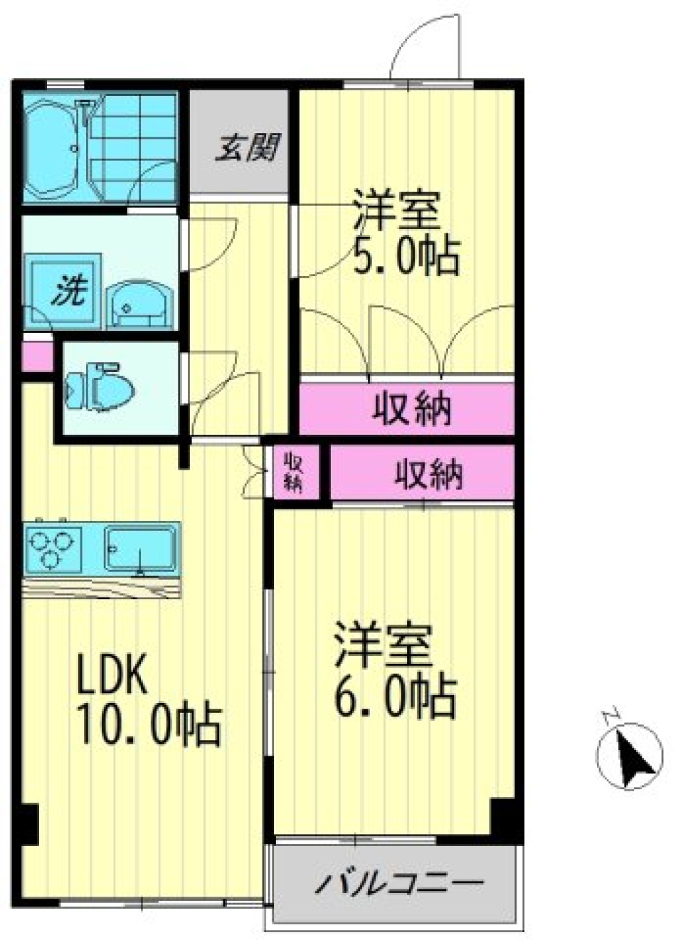 リバーサイドマンションＡ棟　104号室の間取り図