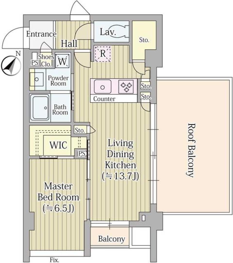 ヴァロータ氷川台　404号室の間取り図