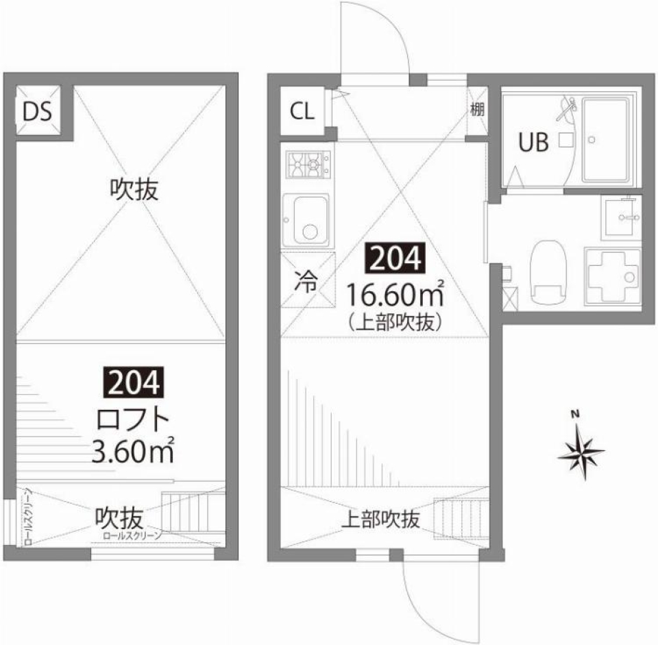 阿佐ヶ谷アパートメント　204号室の間取り図