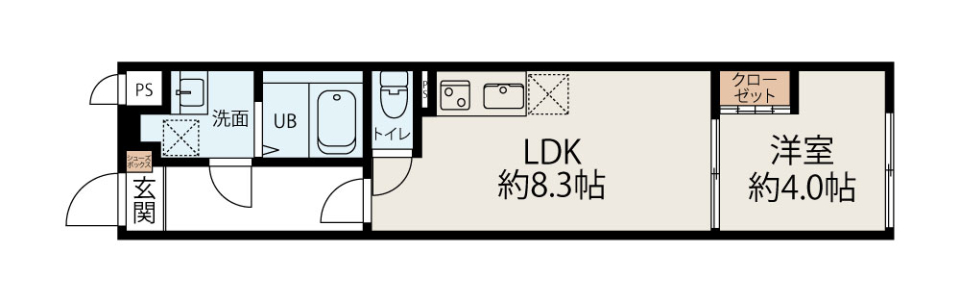 スカイヒルズ徳丸　302号室［ペット可］の間取り図