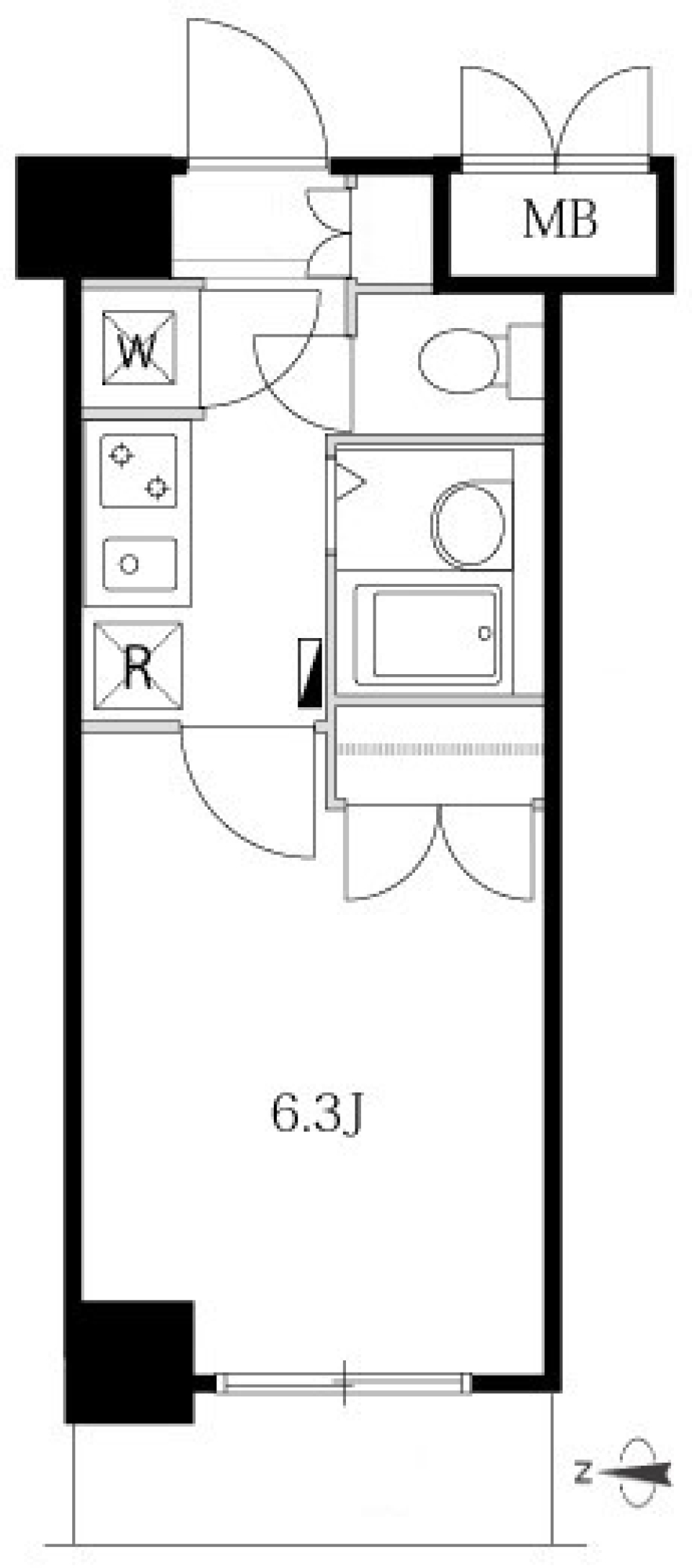 グランシャルム広尾　517号室［ペット可］の間取り図